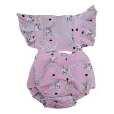 Body Baby Romper Coelhinha Páscoa Jardineira Presente 