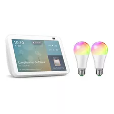 Alexa Echo Show 8 Gen 2 Blanca + 2 Focos Led 10w Multicolor