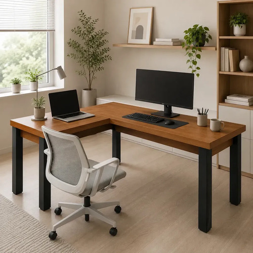 Mesa Em L Gamer Design Moderno E Compacto Lamina Mel
