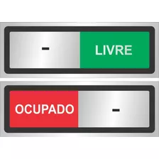 Placa Indicação Ambiente Trilho Porta Ocupado Livre 20x7cm