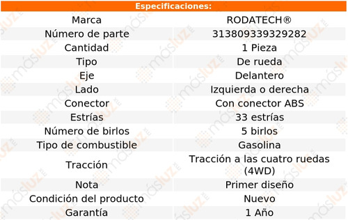 1- Maza Rueda Delantera Izq/der B3000 V6 3.0l 98/00 Rodatech Foto 5