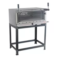 Forno De Pizza 80x60 Profissional Com Pedra Refratária A Gás Cor Prateado