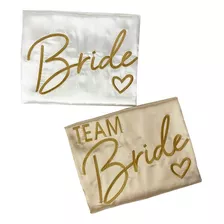 Kit 2 Robes Sendo 1 Com Renda Bordado Bride Team Bride