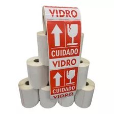 Kit 4 Etiqueta Cuidado Vidro Taça Frágil Este Lado Para Cima