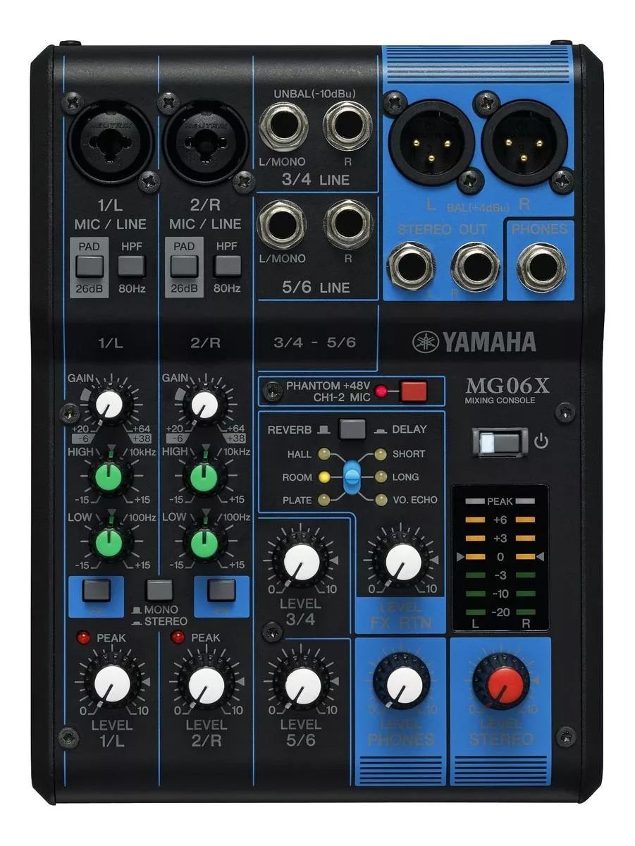 Consola Yamaha Mg06x Mixer De Mesa 6 Canales Efectos