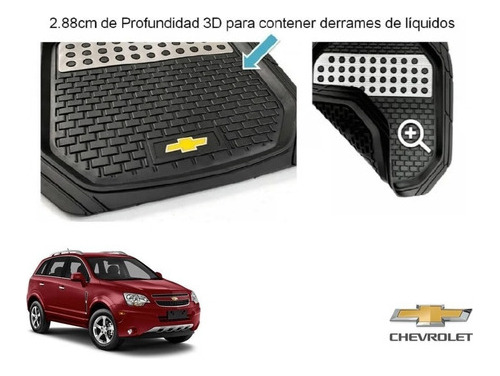 Tapetes 4pz Bandeja 3d Logo Chevrolet Captiva 2015 Foto 3