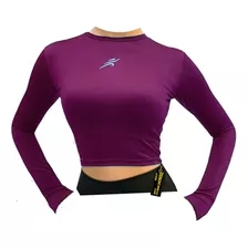 Crop Top Manga Larga Dama Lycra Deportiva 