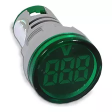 Voltímetro Digital 22mm 5-60vcc (corrente Contínua) Verde