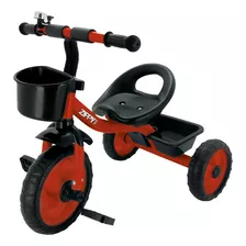 Triciclo Divertido Infantil Vermelho Cestinhas E Buzina Luxo