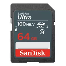 Cartão De Memória Sandisk Ultra 64gb 100mb/s Full Hd Sdxc Sdsdunr-064g-gn3in Classe 10