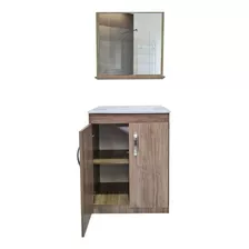 Mueble Para Baño Delta Piria De 60cm De Ancho, 82cm De Alto Y 38cm De Profundidad, Con Bacha Color Blanco Y Mueble Cartagena