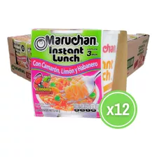 Sopa Instant Maruchan X12 Sabor Camaron, Limon Y Habanero 