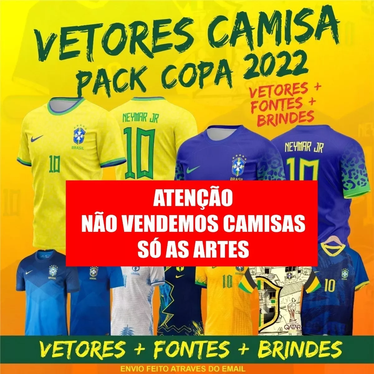 Artes Camisas Selecao Brasileira Qatar 2022-23 + Fonte