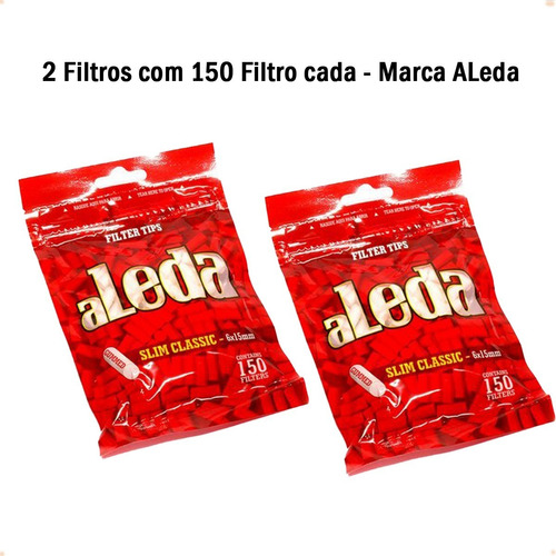 Filtro Piteira Aleda Slim Classico 2 Unid 150 Filtros Cada