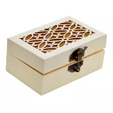 Caja De Madera, Baúl Joyero Con Tapa Tallada Al Natural.