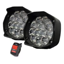 Kit X2 Faros Led Moto Auxiliar Luz Blanca 12v + Tecla