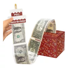 Caja Sorpresa Regalo Dinero Billetes Pastel Cumpleaños Roja