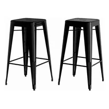 Banqueta Taburete Tolix Metal 76cm X2 Color Negro