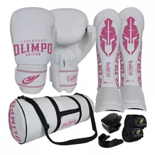 Kit Muay Thai Luva+bolsa+caneleira+bandagem+case+bucal