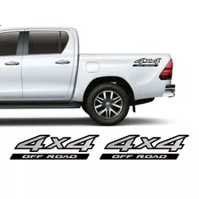 Kit Adesivo Lateral 4x4 Off Road Nissan Frontier 2005 À 2012 Cor Prata Escovado