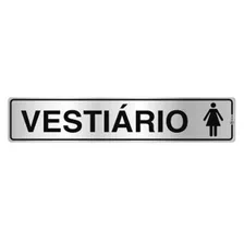 Placa De Sinalização Alumínio 05x25cm Vestiário Feminino