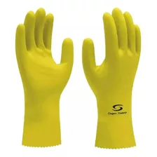 Luva Nitrílica Amarela Super Glove Forte Kit 10 Pares