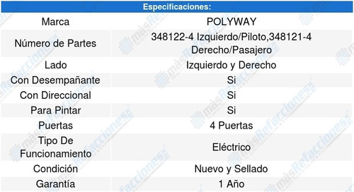 Kit-2 Espejos Polyway Buick Lacrosse 10 A 11 Foto 3