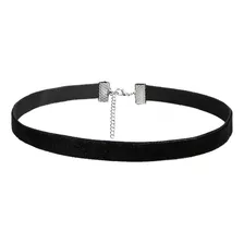 Gargantilha Choker Veludo Fino Retrô Vintage Preto Gótico