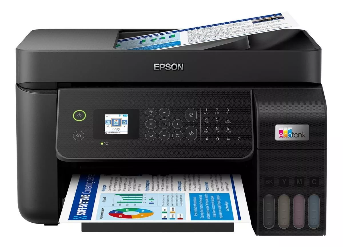 Impresora A Color  Multifunción Epson Ecotank L5290 Con Wifi Negra 110v