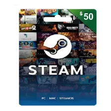 Tarjeta De Regalo Steam 50 Dolares Cta Argentina