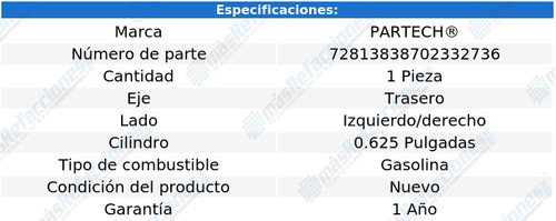 Cilindro Rueda Trasero Izq/der Ford Festiva L4 1.3l 88-93 Foto 5