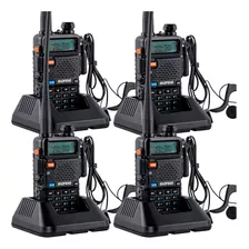 Kit Handies X 4u Baofeng Uv5r Bi Banda Recargable Uhf Vhf Color Negro