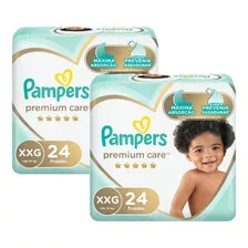 Kit Fralda Pampers Premium Care Mega Tamanho Xxg 48 Unid