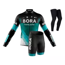 Conjunto Bora Camisa Manga Longa Bermuda Gel Pernito Uv Mtb