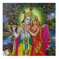 Pôster Gravura Imagem Papel Divindade Hindu Krishna Rada P2