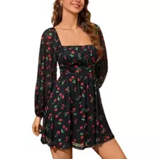 Vestido Pinup Cerezas Shein Importado Cute Aesthetic