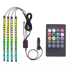 Tira De Luces Led Rgb Para Interior De Auto, 4 Pcs