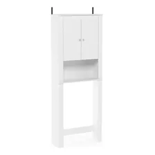 Furinno Indo - Armario De Bao Con Doble Puerta, Color Blanco