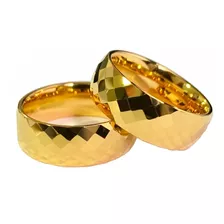 Par De Aliança Casamento Tungstênio E Ouro 18k Espelhada 8mm