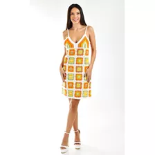 Vestido De Crochet Juvenil, 24700 (naranja)