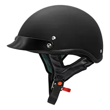 Cascos Para Moto Vcan Cruiser Solid Flat Black Half Face Cas