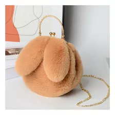 Bolso De Mano De Felpa Peludo Con Orejas Largas