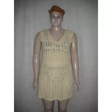 Vestido Amarelo Saida Praia G Croche Usado Bom Estado