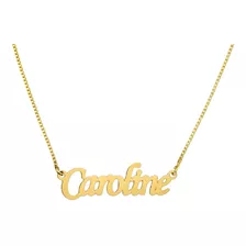 1 Colar De Nome Caroline Banhado A Ouro 18k, Personalizado
