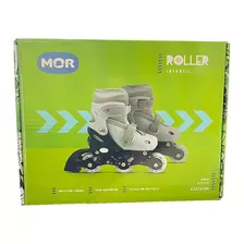 Roller Infantil Cinza Com Regulagem De Tamanho 30 Ao 33 Mor