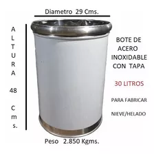 Bote Nevero Acero Inoxidable Gdo. Alimenticio 30 Lts C/envío