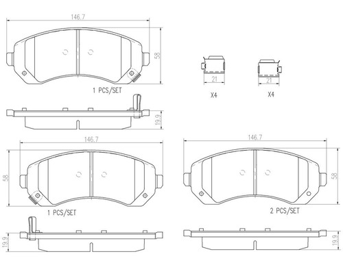 Set-4 Balatas Ceramica Delanteras Aztek 3.4l V6 01/05 Foto 2