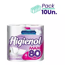 Pack X10 Papel Higienico Hoja Simple Max Higienol 80mt X4