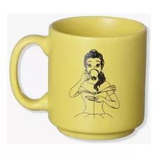 Caneca Mini Tina Disney Princesas Bela 100 Ml Zona Criativa Cor Amarelo