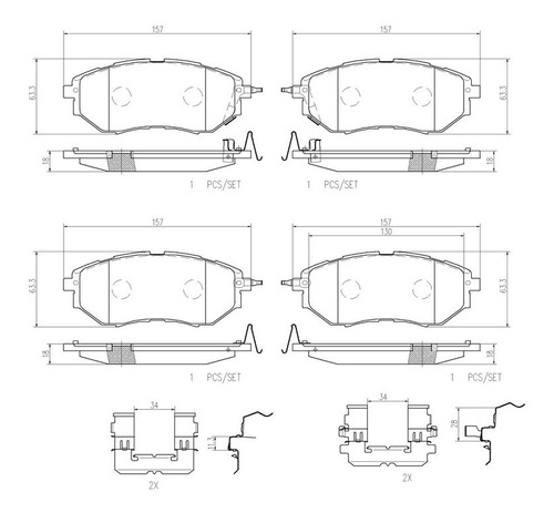 Set-4 Balatas Ceramica Delanteras Subaru Legacy 2.5l H4 2006 Foto 2